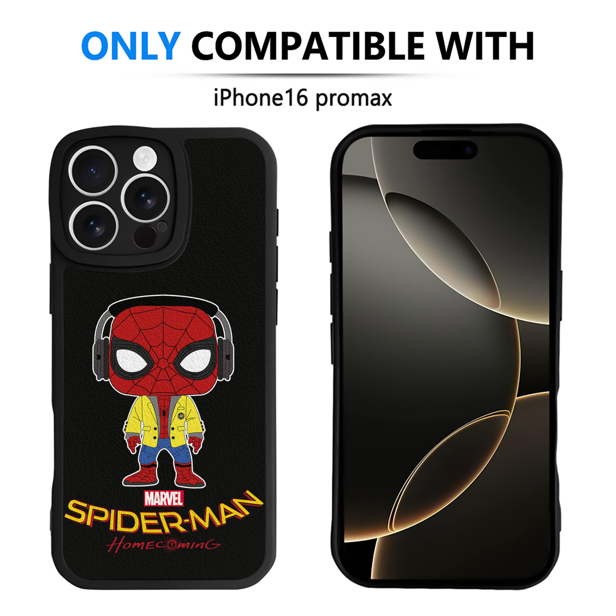 （画像用） Spider Man スパイダーマン 【iPhone 16シリーズ対応】シリコンスマホケース（レザー調） 材質：シリコン